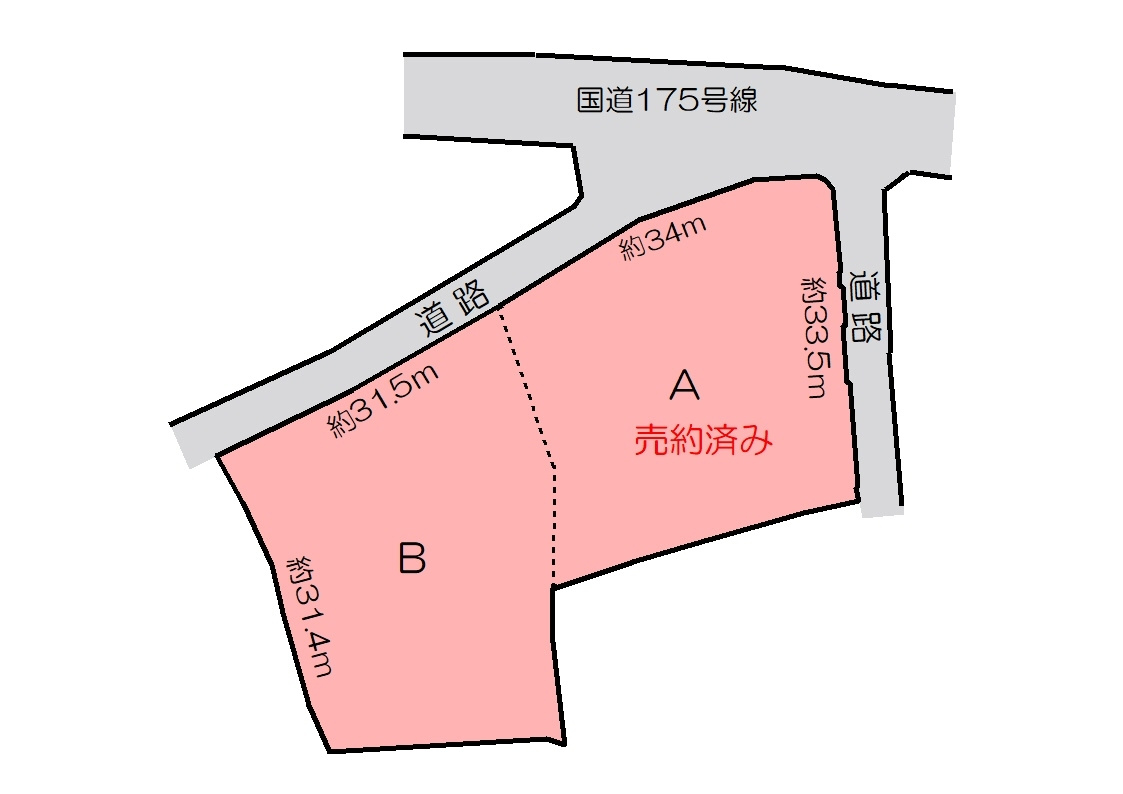 丹波市春日町朝日の売地の土地図