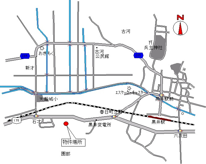 丹波市春日町朝日の売地の地図
