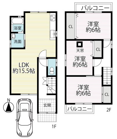 ２０２５年１１月リフォーム完了◆３沿線利用可◆周辺環境充実◆伏見区革屋町の間取り