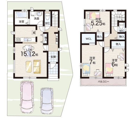 神戸市垂水区桃山台　新築一戸建ての間取り|A号地