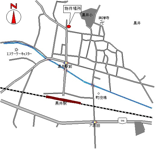 丹波市春日町黒井の売地の地図
