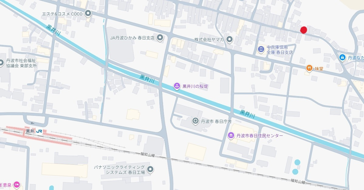 丹波市春日町黒井の売地の地図