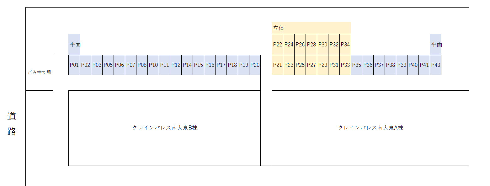 クレインパレス南大泉　B棟の区画図