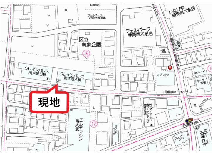 クレインパレス南大泉　B棟の地図