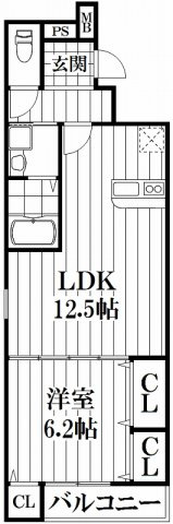【間取り】 | フジパレス鴻池新田V番館