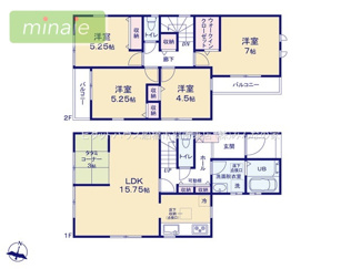 【間取り】 | 地震に強い家　長期優良住宅　WIC 原木4　全2棟　2号棟