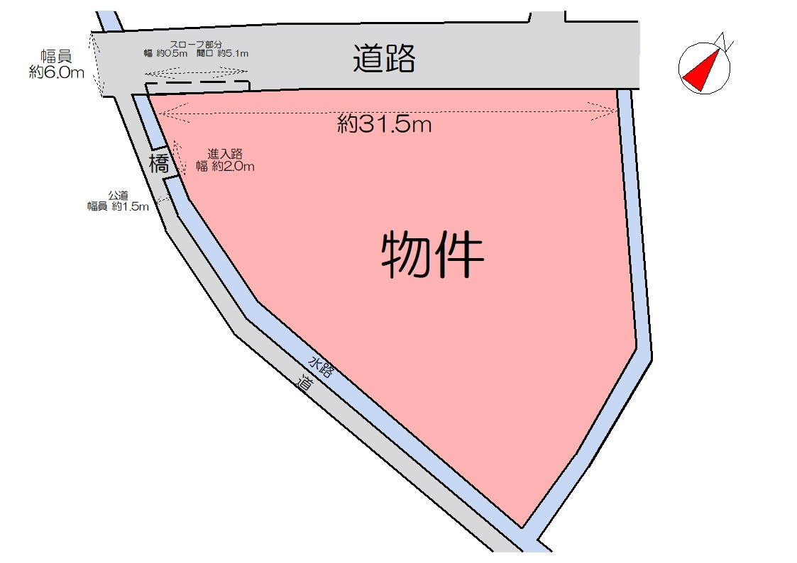丹波市市島町下竹田の売地の土地図