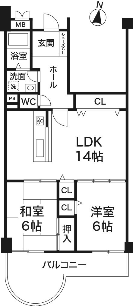 垂水神明リバーサイドマンションの間取り
