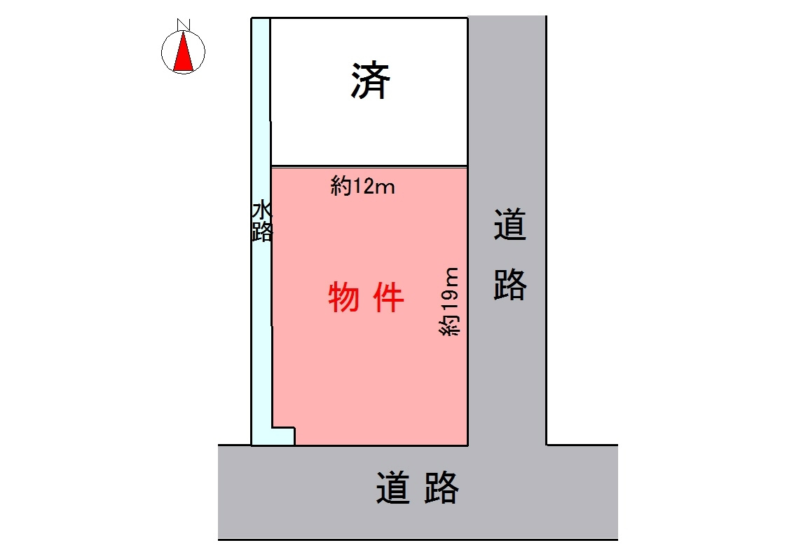 丹波市市島町下竹田の売地の土地図