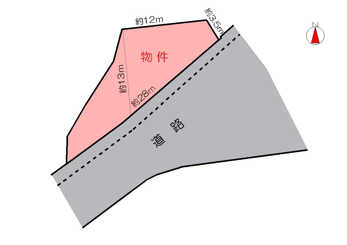丹波市市島町下竹田の売地の土地図