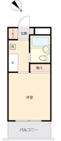 【間取り】 | メゾン・ド・オンブラージュ | 1Kは、キッチンと居室が分かれているため、生活空間にメリハリをつけられますね。料理の臭いが気になりにくく、来客時にもプライベート空間を確保しやすい点が魅力ですね。一人暮らしでも快適な生活を送れますよ。