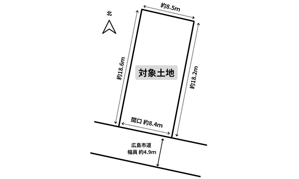 佐伯区八幡東４丁目の土地図