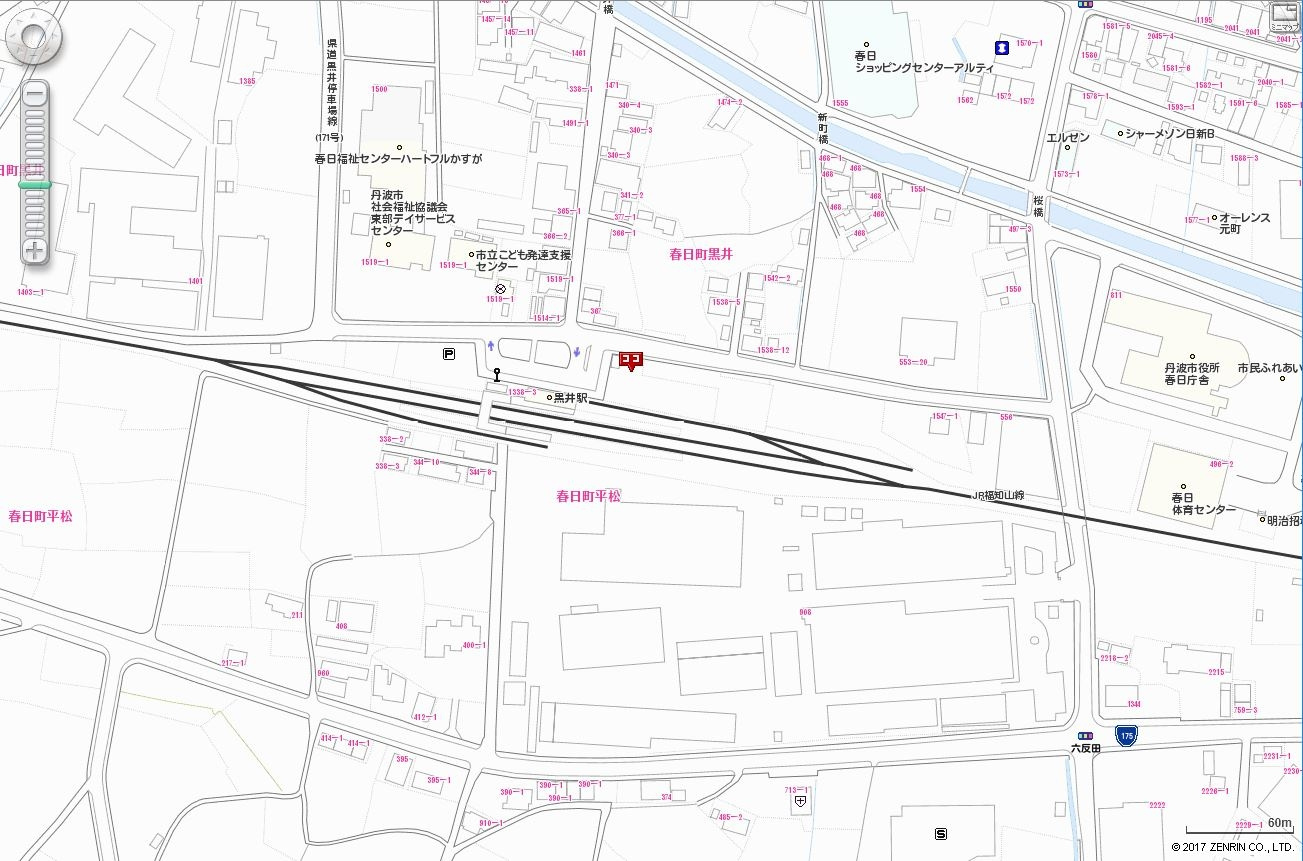 丹波市春日町黒井の売地の地図