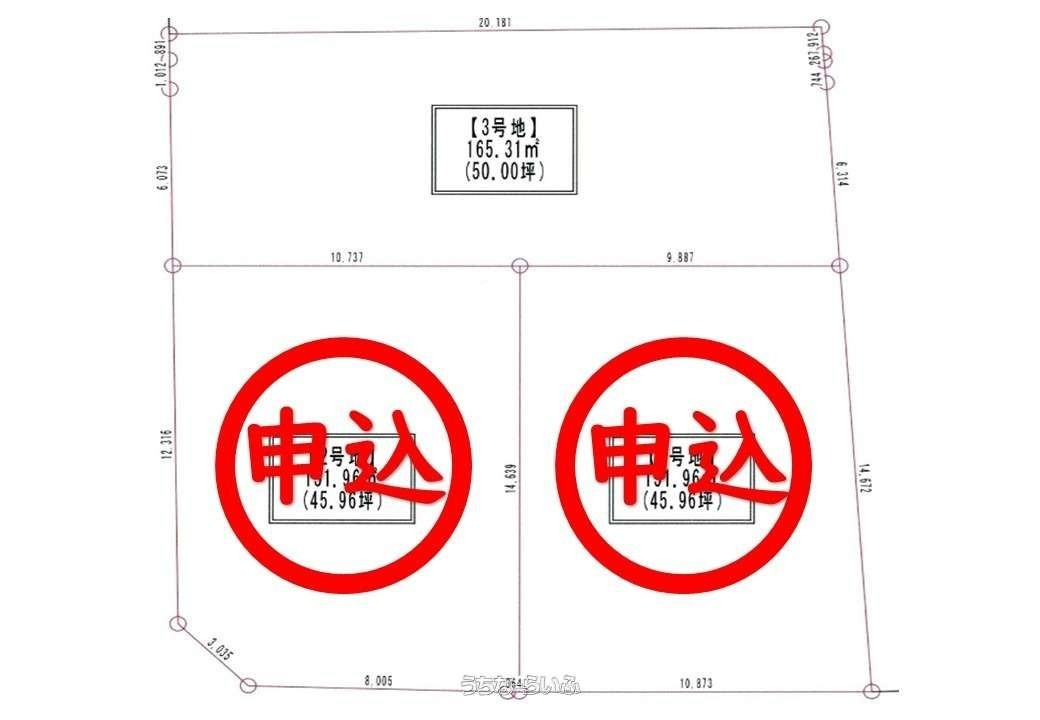 沖縄市美原四丁目　３号地の区画図