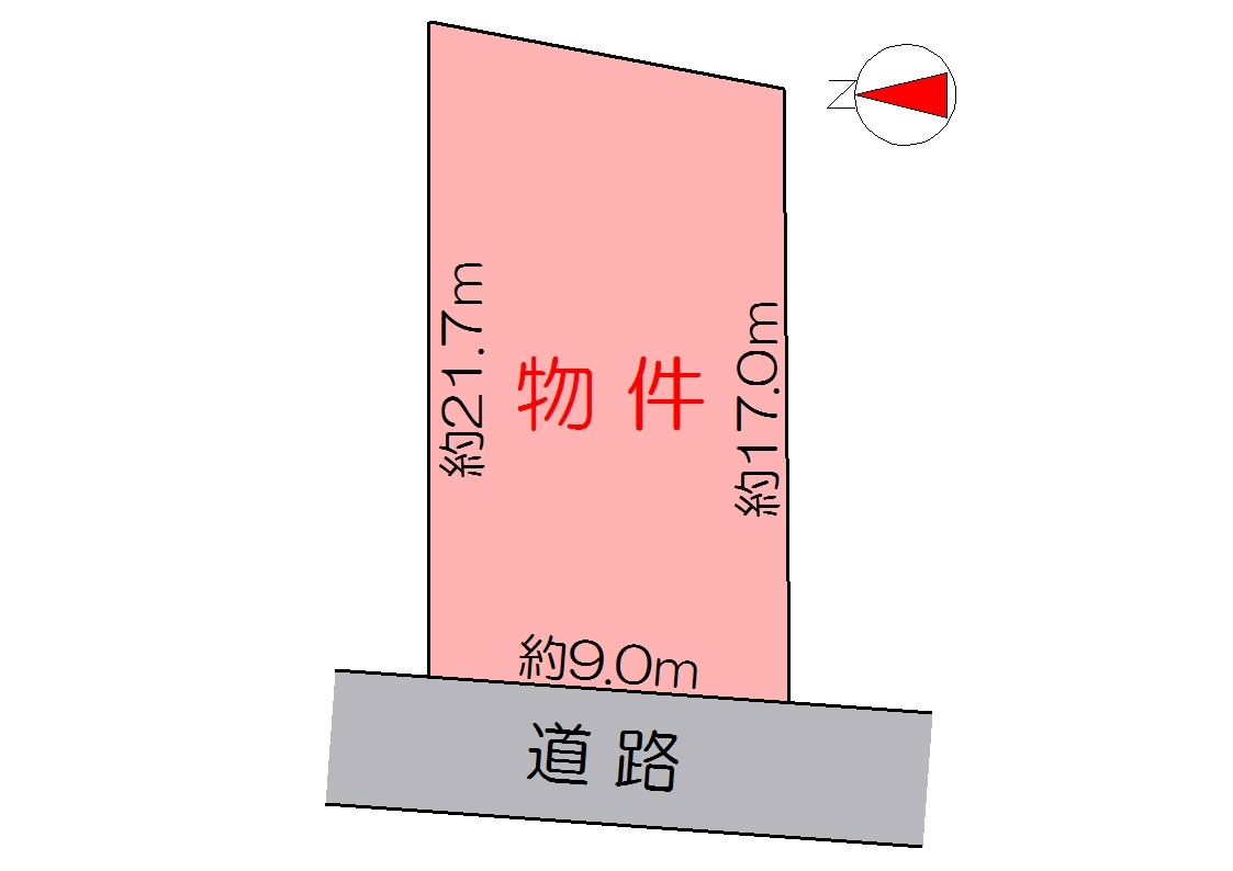 丹波市柏原町柏原の売地の土地図