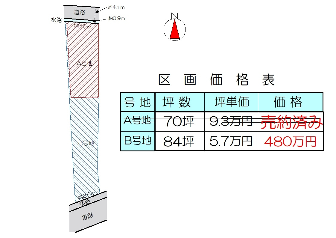 丹波市柏原町柏原の売地の土地図