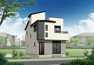 【外観】 | 綾瀬市寺尾釜田1丁目  6号棟 第1 | イメージパース（完成時に現況と異なる場合は現況優先となります）