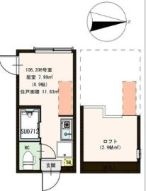 足立区日ノ出町のアパートの間取り