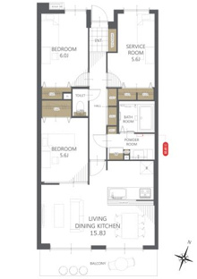 【間取り】エレンシア立川トレス 