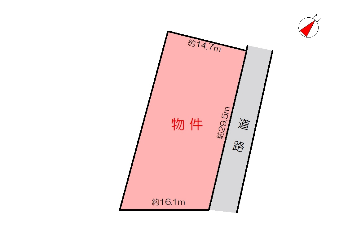 丹波市氷上町市辺の売地の土地図