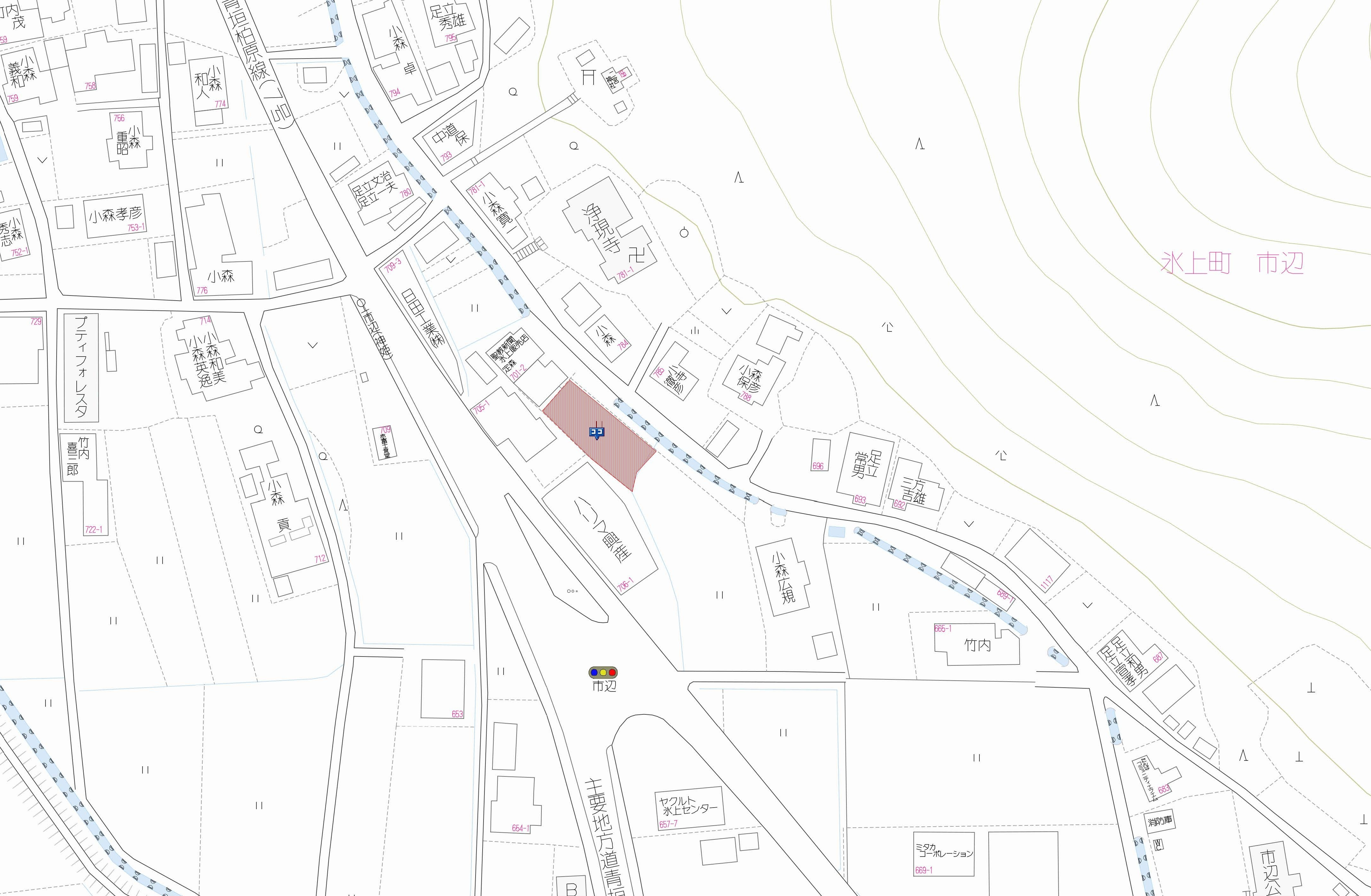 丹波市氷上町市辺の売地の地図