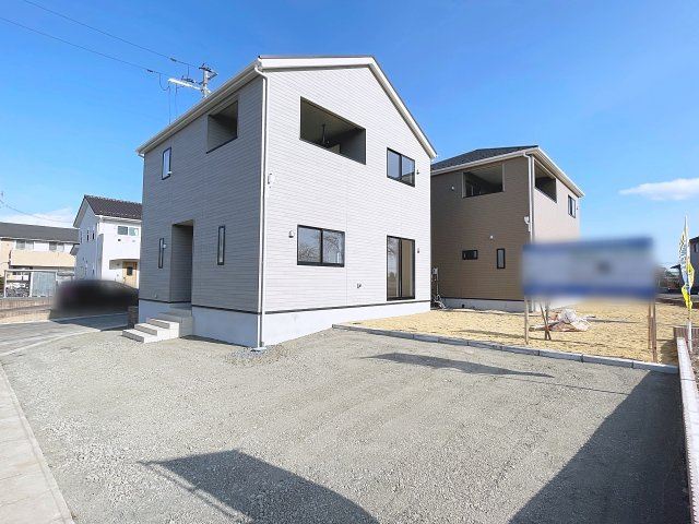 新築戸建・新築建売　矢吹町八幡町第24　善郷小・矢吹中の外観|お庭付きで家庭菜園なども楽しむことができます！