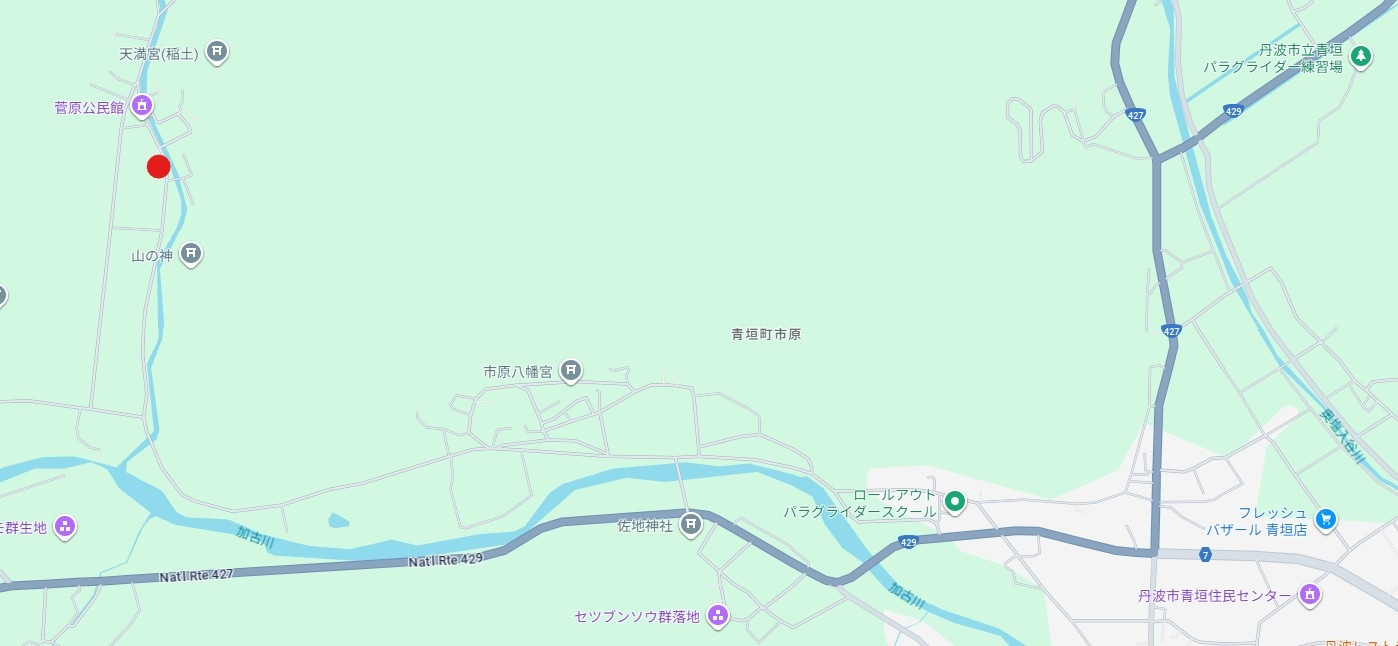 丹波市青垣町稲土の売地の地図