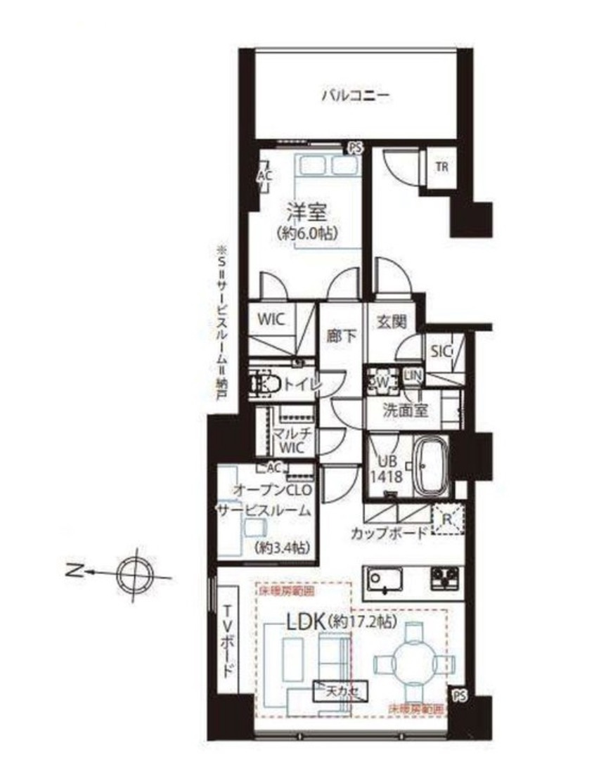 ★仲介手数料無料★WorldCityTowers Capital Tower(ダイナミックパノラマウインドウのより開放的なLDK）