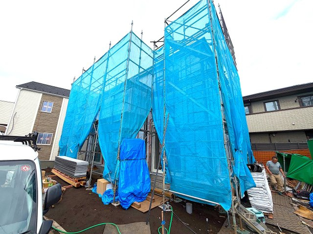 ＜全８棟＞開発分譲地／全棟長期優良住宅／瀬谷区北新の外観|他の棟の建設状況(4号棟)。