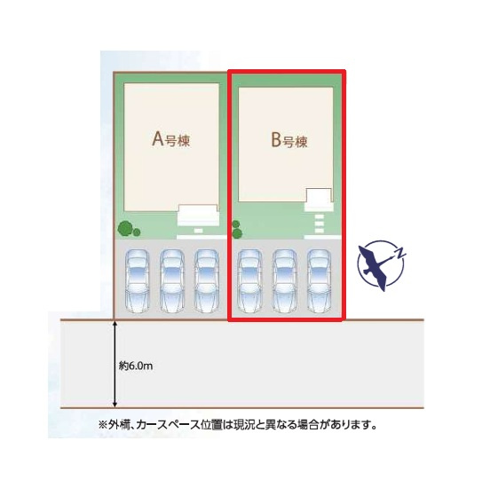 ハートフルタウン 　水戸市笠原町974番　Bの前面道路含む現地写真|並列駐車可能です。同メーカー完成物件の内覧も、他の物件と合わせての現地ご案内も可能です！HPから、またお電話でも、お気軽にお問い合わせください。