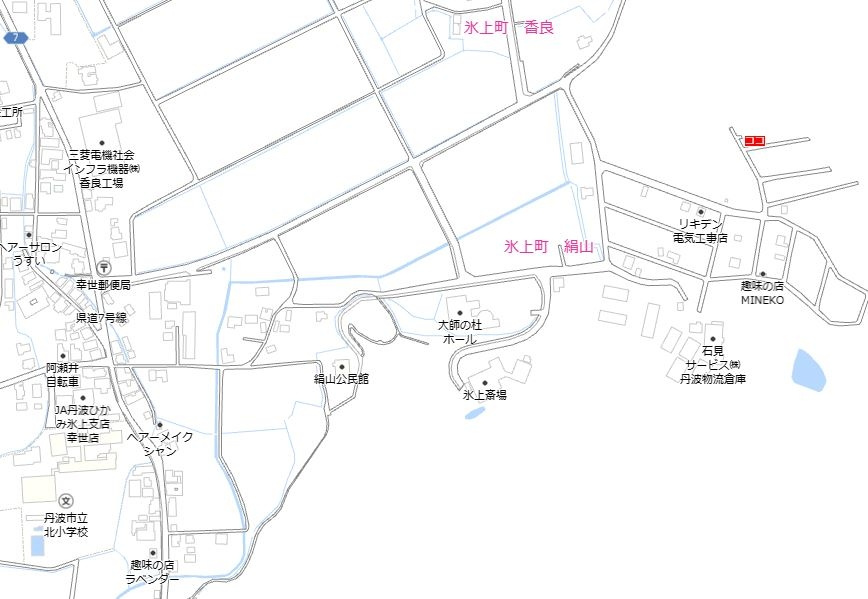 丹波市氷上町絹山の売地の地図