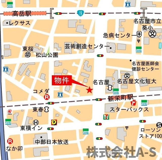 ＧＲＡＮＤ　ＥＳＰＯＩＲ　東桜の地図|同間取り画像使用
実際のお部屋と色などが異なる場合がございます。