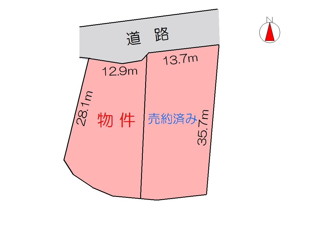丹波市氷上町石生の売地の土地図