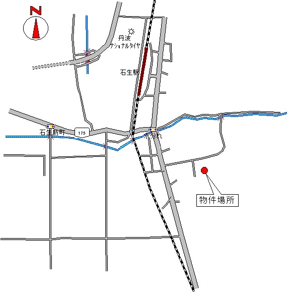 丹波市氷上町石生の売地の地図