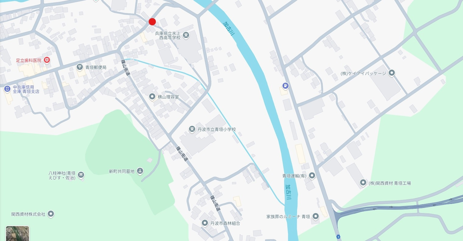 丹波市青垣町佐治の売地の地図