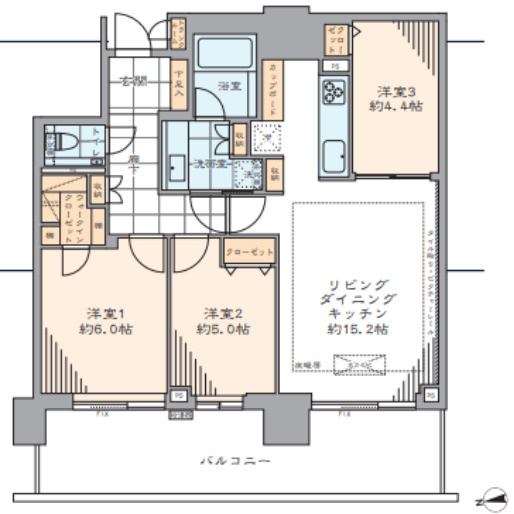 パークシティ中央湊ザタワーの間取り