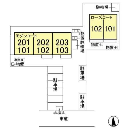 ツインコート　ローズコートの区画図