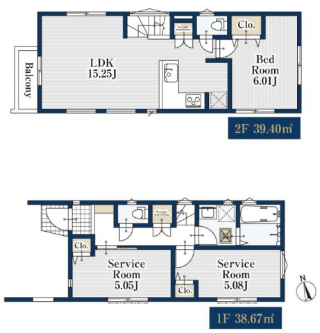 【間取り】 | 杉並区宮前１丁目　新築戸建て　２号棟 | 2階にLDKを配置することで、明るく開放的な住空間を実現