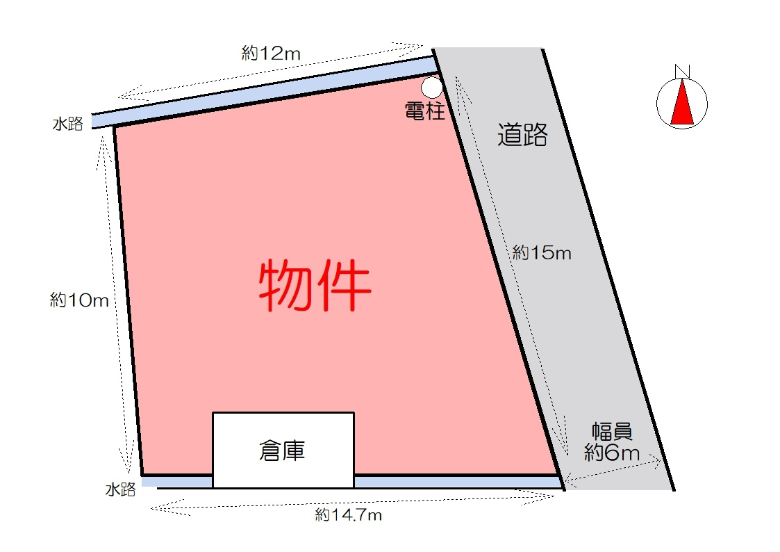 丹波市氷上町石生の売地の土地図