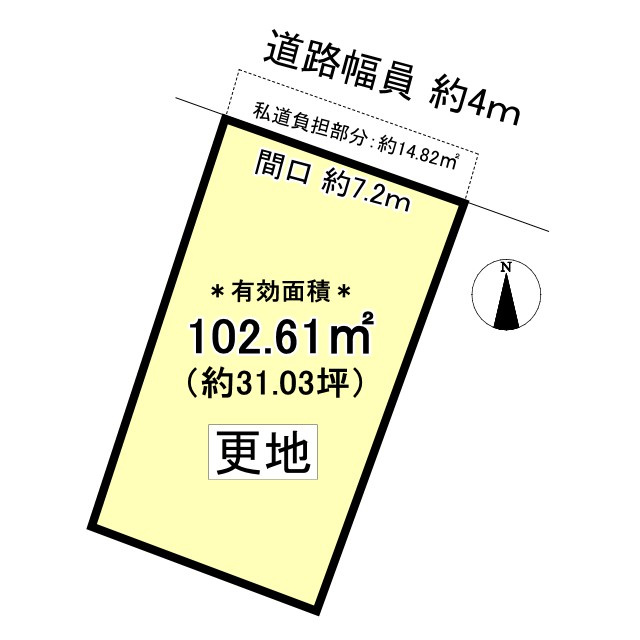 北白川仕伏町 建築条件無し 土地の土地図