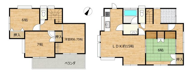 加古川市西神吉町岸の中古一戸建の間取り