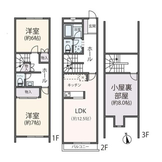 【間取り】 | 高石４丁目テラスハウス１０２号室