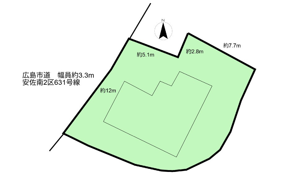 安佐南区高取北１丁目の土地図