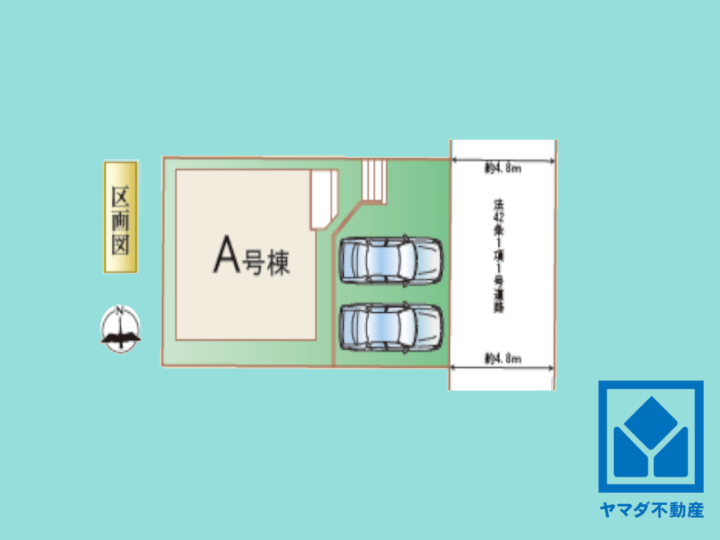 八幡市八幡長田の区画図