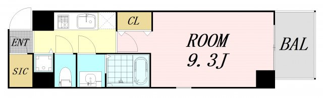 アーバンフラッツ心斎橋(旧La Douceur心斎橋)　仲介手数料無料の間取り