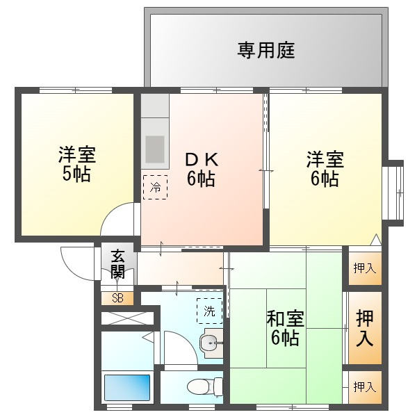 フレグランス皿山B棟の間取り|※図面と現況が異なる場合は現況を優先します。