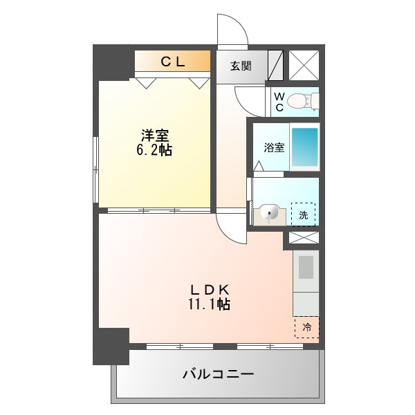 クレア大橋の間取り|※図面と現況が異なる場合は現況を優先します。