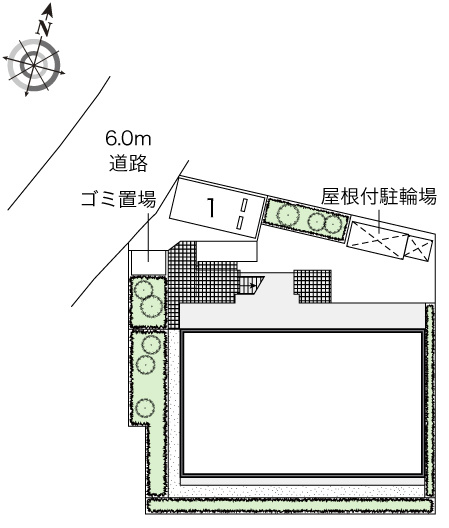 レオパレスシェソワⅣの区画図