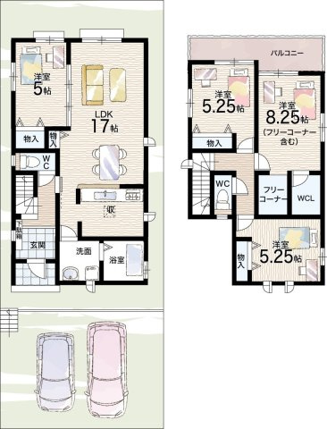 神戸市垂水区本多聞　新築一戸建ての間取り|A号地