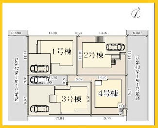 【区画図】 | 町田市真光寺　全4棟/今回販売4棟（4号棟） | 配置図